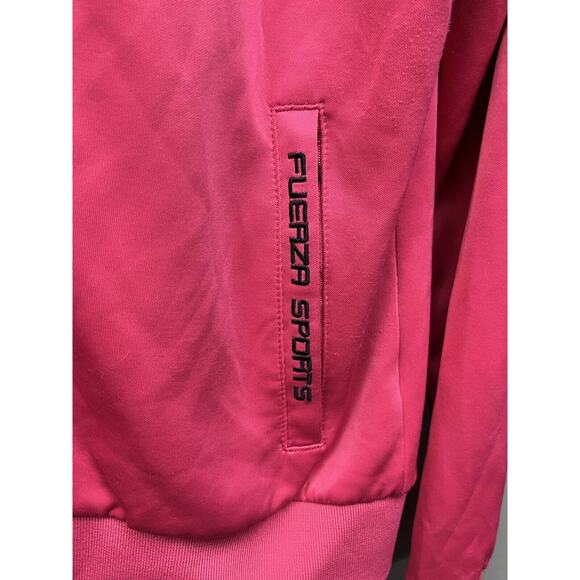 Fuerza Sport Track Jacket Womens Small Full Zip Coat 88 Pink Pockets - Picture 6 of 8